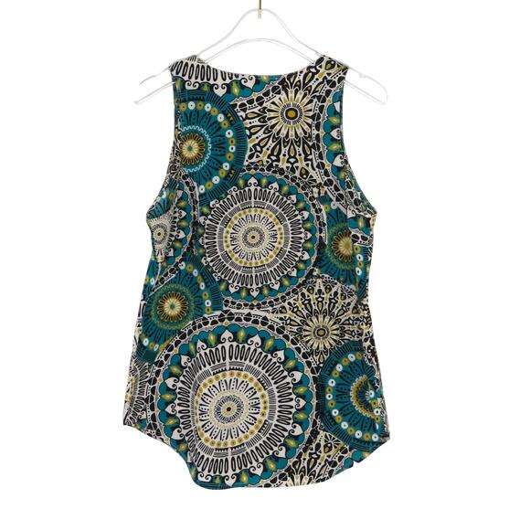 Van Heusen Blue Geometric Bohemian Sleeveless Top Extra Small - Picture 2 of 7